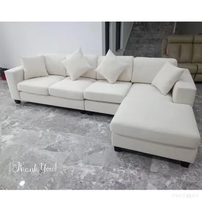 Room Concept Furnishing L-shape sofa in a completed living room