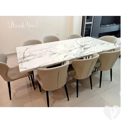 Room Concept Furnishing marble-look dining table set